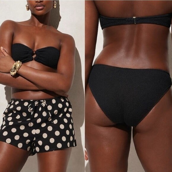 J. Crew Textured Full Coverage Bikini Bottom Black Women's 2X Plus Swim Separate - Picture 6 of 7